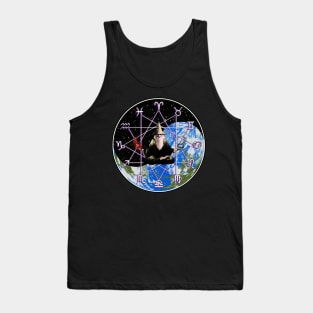 Zodiac Wizard: Earth and Space Yin Yang - Occult Astrology Design Tank Top